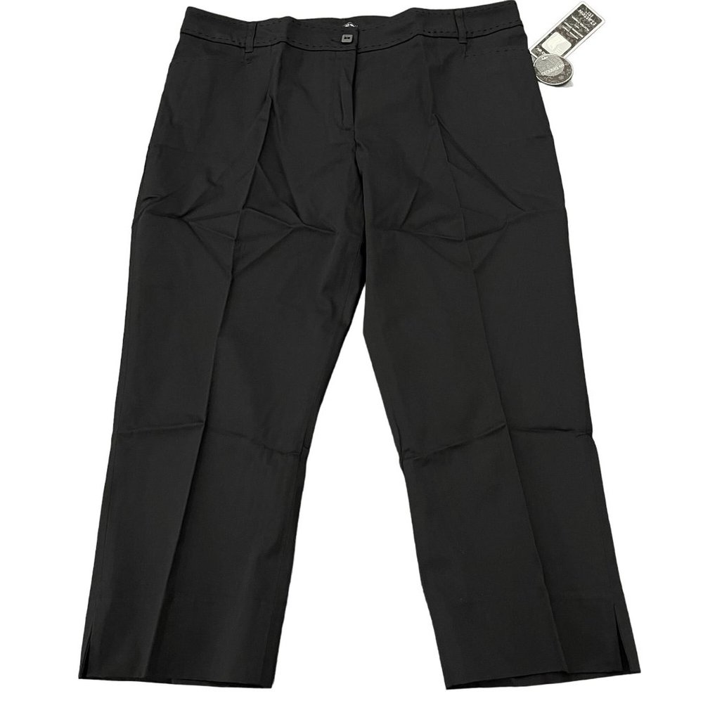 Claudia EV Women's Black Flatten Tummy Cropped Pants, Size 14 NWT